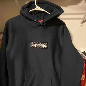 Supreme box logo bandana navy
